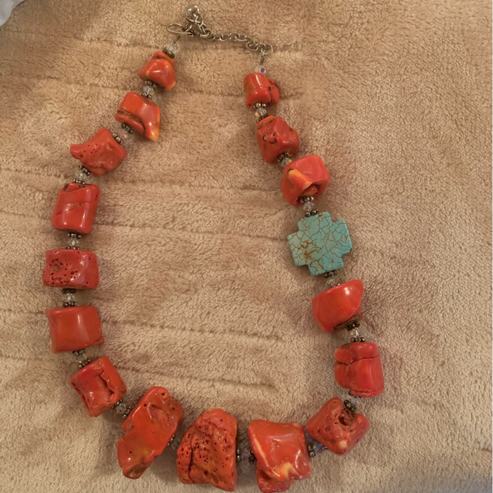 Orange bead necklace